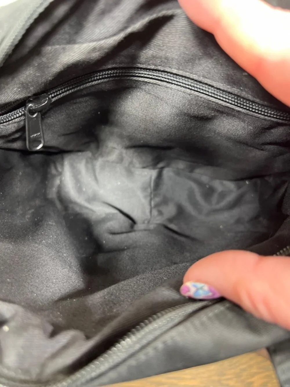 VINTAGE KATE SPADE Double Handle Nylon Bag Black EUC